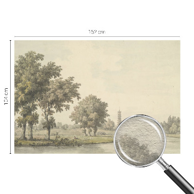 Large wall mural wallpaper with a serene park scene
