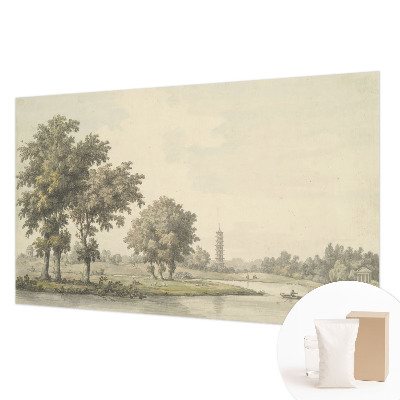 Large wall mural wallpaper with a serene park scene