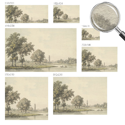 Large wall mural wallpaper with a serene park scene