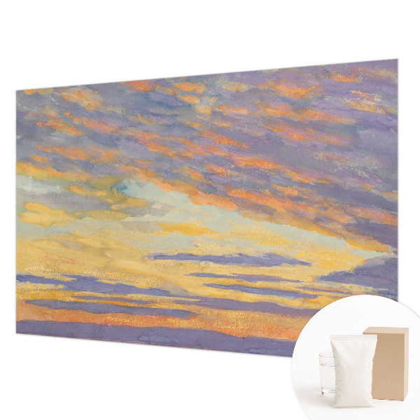 Wall mural for bedroom with a pastel sky design