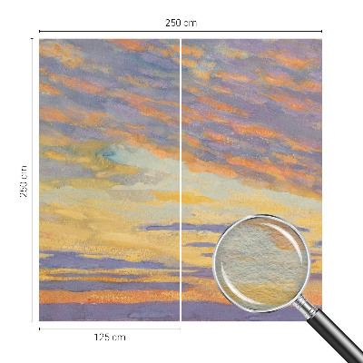Wall mural for bedroom with a pastel sky design