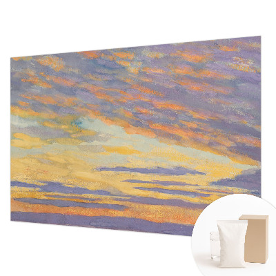 Wall mural for bedroom with a pastel sky design