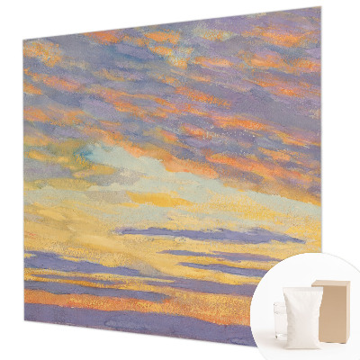 Wall mural for bedroom with a pastel sky design