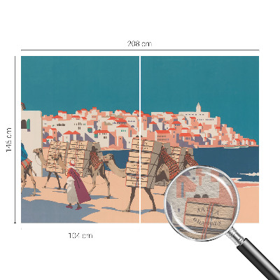 Wallpaper mural for living room Camel caravan