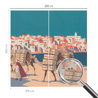 Wallpaper mural for living room Camel caravan