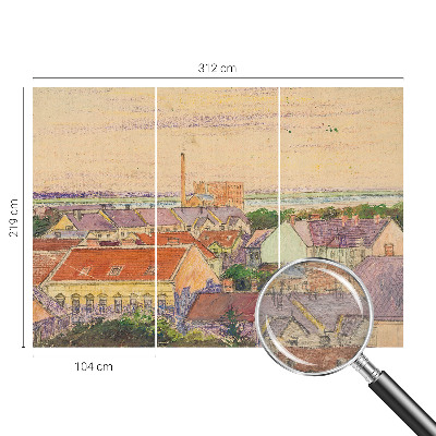 Bedroom wall mural wallpaper Urban roofs