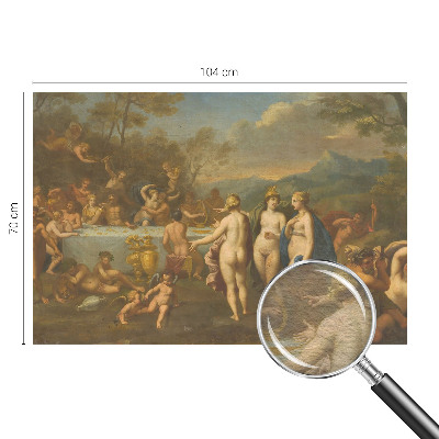 Large wall mural wallpaper featuring an ancient feast design