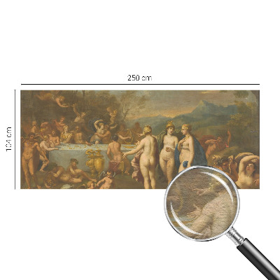 Large wall mural wallpaper featuring an ancient feast design