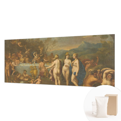 Large wall mural wallpaper featuring an ancient feast design