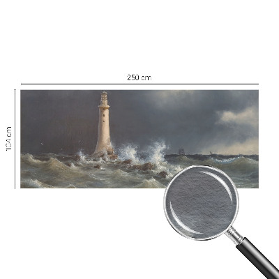 Custom size wall mural featuring a sea storm design