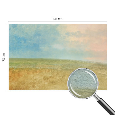 Modern wall mural with a pastel fields design
