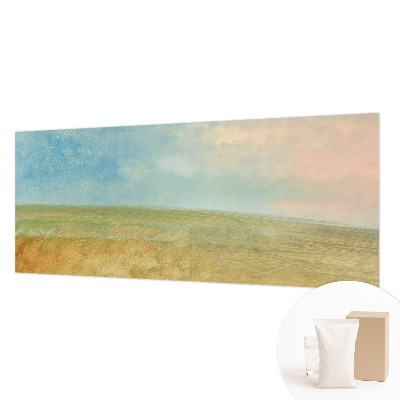 Modern wall mural with a pastel fields design