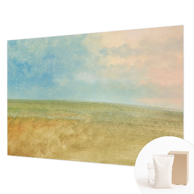 Modern wall mural with a pastel fields design