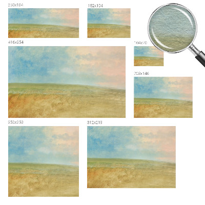 Modern wall mural with a pastel fields design