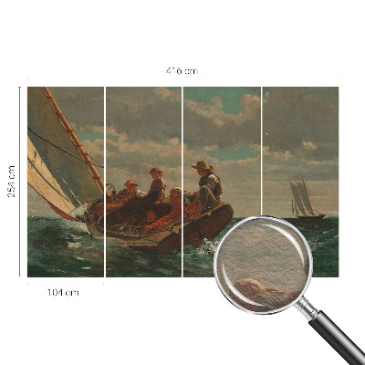 Modern wall mural for living room with a sea expedition motif