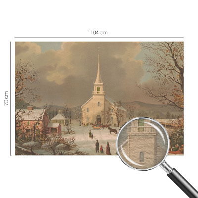 High quality wall mural wallpaper with a winter landscape design
