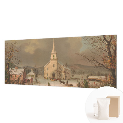 High quality wall mural wallpaper with a winter landscape design