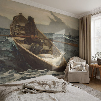 Premium wall mural for bedroom featuring a fisherman at sea