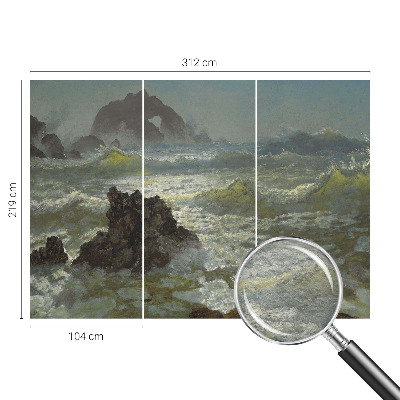 Premium photo wallpaper featuring a stormy sea motif