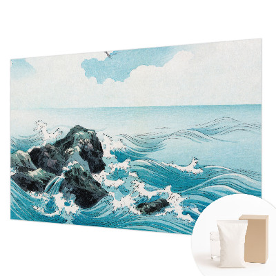Decorative wall mural for living room featuring a sea scene