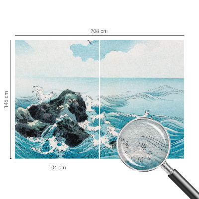 Decorative wall mural for living room featuring a sea scene