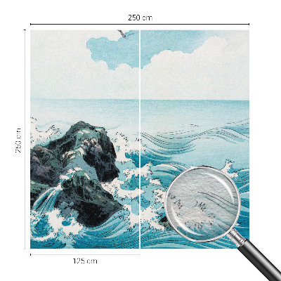 Decorative wall mural for living room featuring a sea scene