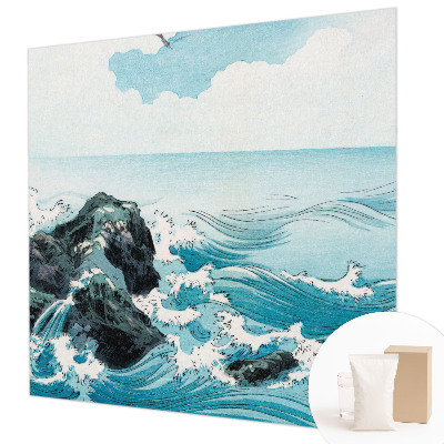 Decorative wall mural for living room featuring a sea scene