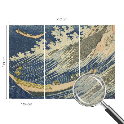Non-woven wall mural featuring sea waves
