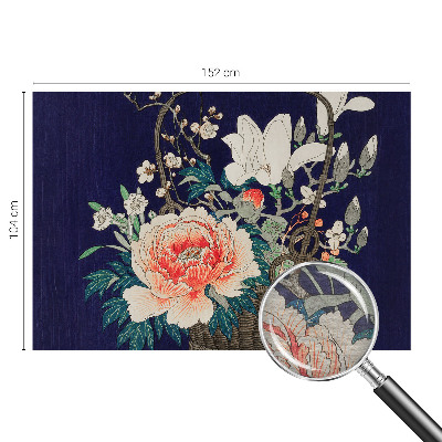 Non-woven photo wallpaper with a flower basket design