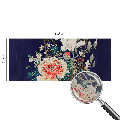 Non-woven photo wallpaper with a flower basket design