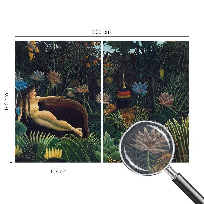 Wall mural with an exotic jungle motif