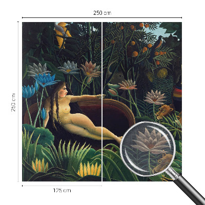 Wall mural with an exotic jungle motif