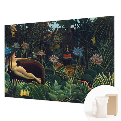 Wall mural with an exotic jungle motif