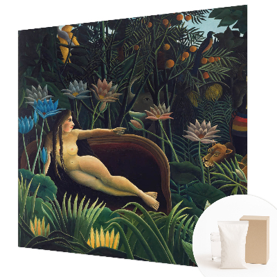 Wall mural with an exotic jungle motif