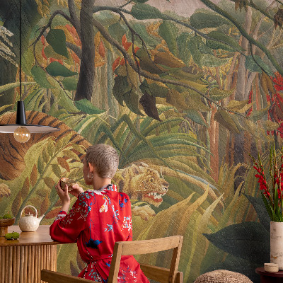 Photo wallpaper with an exotic tiger motif