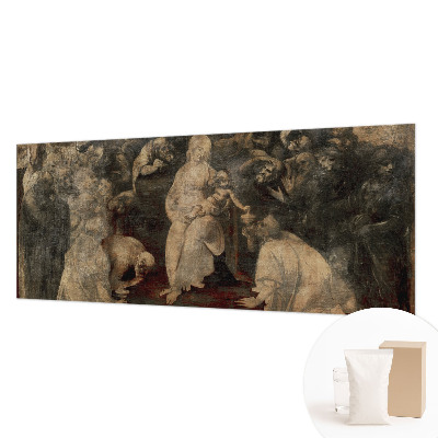 Wallpaper mural with a spiritual meeting design
