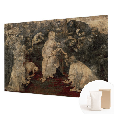 Wallpaper mural with a spiritual meeting design
