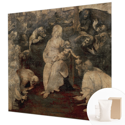 Wallpaper mural with a spiritual meeting design