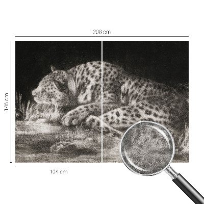 Photo wall mural featuring a resting leopard