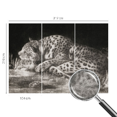 Photo wall mural featuring a resting leopard
