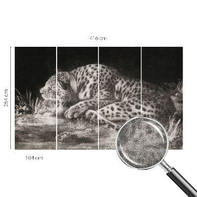 Photo wall mural featuring a resting leopard