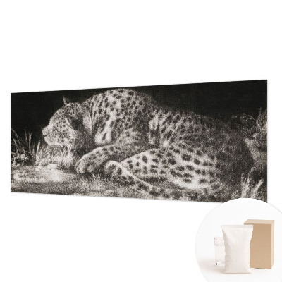 Photo wall mural featuring a resting leopard