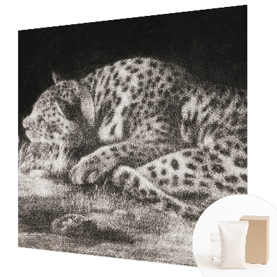 Photo wall mural featuring a resting leopard