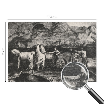 Wall mural for living room with a village scene