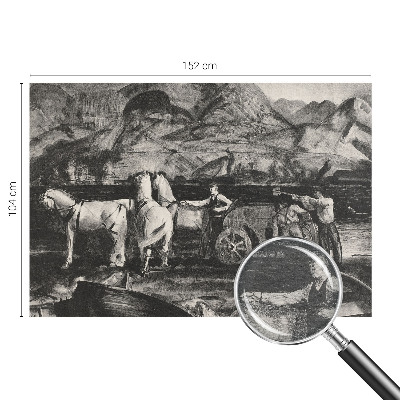 Wall mural for living room with a village scene