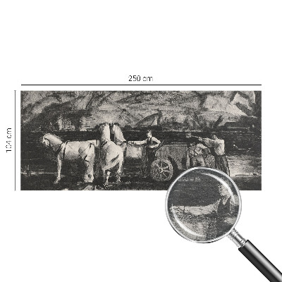 Wall mural for living room with a village scene
