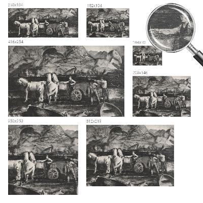 Wall mural for living room with a village scene