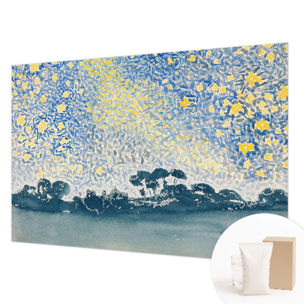 Wallpaper mural for living room with an abstract star design