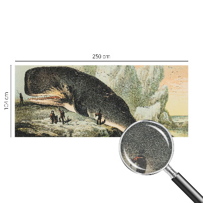 Bedroom wall mural wallpaper featuring an oversized sea creature design