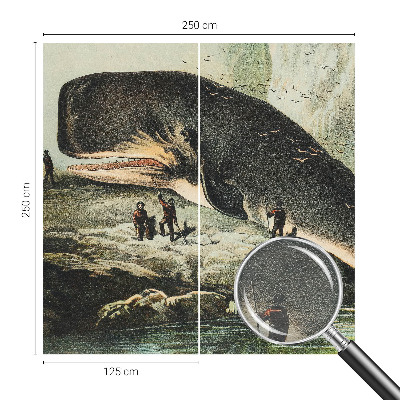 Bedroom wall mural wallpaper featuring an oversized sea creature design